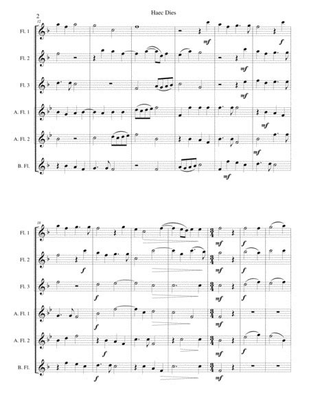 Haec Dies for flute sextet (3 C flutes, 2 Altos and 1 Bass) by William Byrd - Flute Solo ...