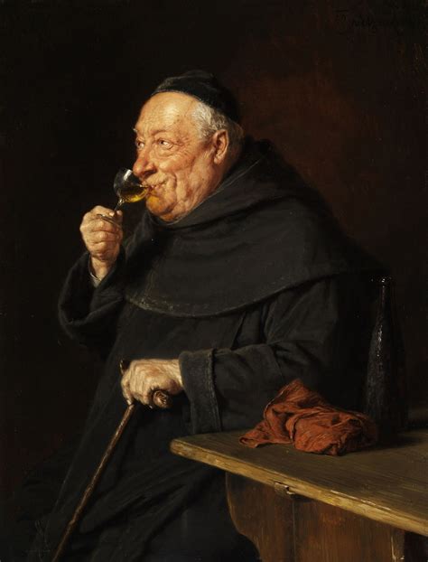 Benedictine Monk With Glass of Wine at the Morning Painting by - Etsy