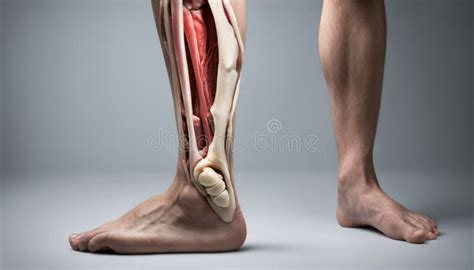 A Person S Foot with a Bone and Muscle Diagram Stock Illustration ...