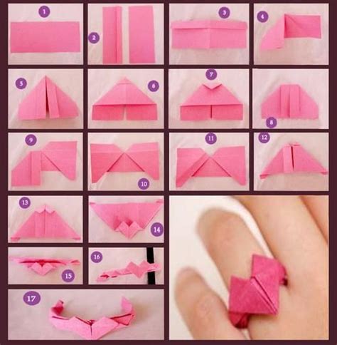 paper ring | Origami patterns, Origami easy, Cute origami