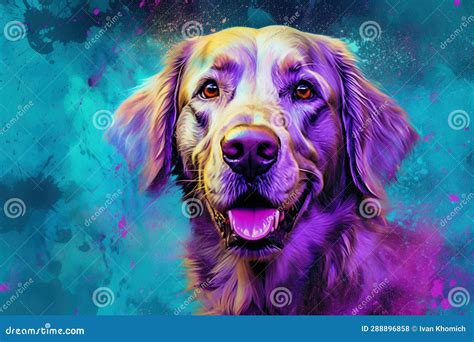 Dog Breed Labrodor, Made in Purple Purple Tones Stock Photo - Image of nature, adorable: 288896858