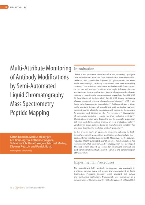 (PDF) Multi-attribute Monitoring of Antibody Modifications by Semi ...