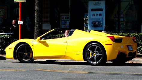 Yellow Ferrari 458 Spider - YouTube