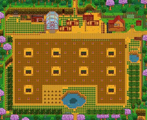 Junimo farm layout (10 huts) : StardewValley