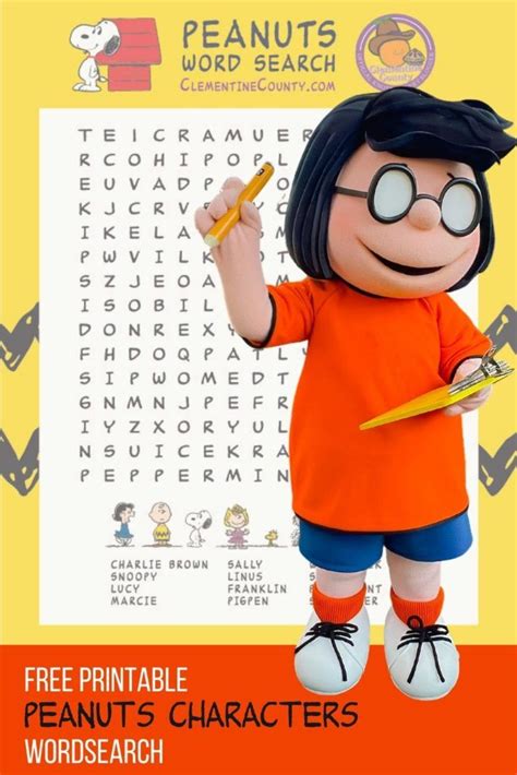 Free Printable Peanuts Character Word Search in 2022 | Character words, Peanuts characters ...