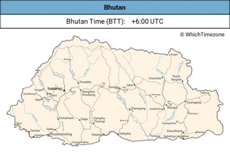 Bhutan Time Zone - WhichTimezone