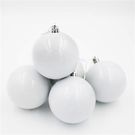 Christmas Baubles 60mm WHITE 24 Pack Gloss