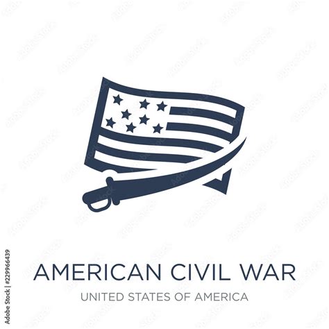 american civil war icon. Trendy flat vector american civil war icon on ...