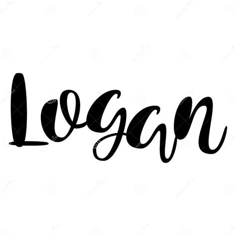 Male Name - Logan. Lettering Design. Handwritten Typography. Vector Stock Vector - Illustration ...