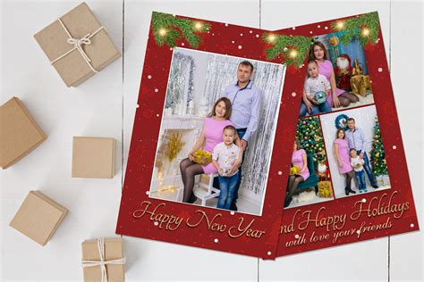 Happy New Year Card Photoshop Template Graphic by BVR Presets Store · Creative Fabrica