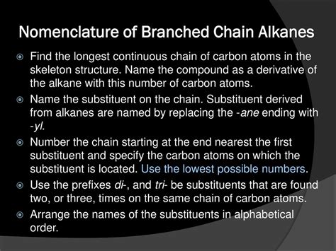 NOMENCLATURE OF ALKANES - ppt download