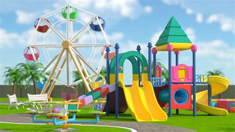 Park cartoon 3D model | CGTrader