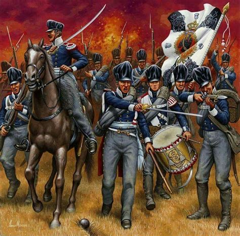 Prussian infantry Waterloo 1815, Battle Of Waterloo, Military Art ...