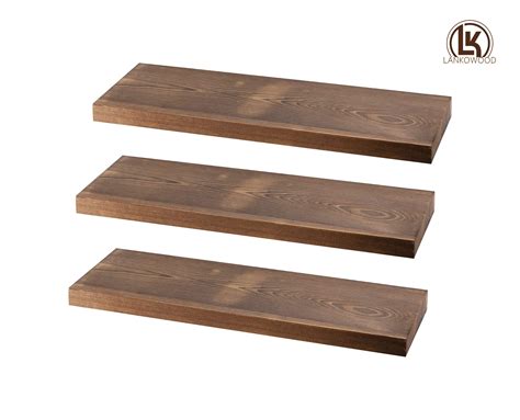 LANKOCRAFTS Floating Shelves for Wall, Rustic Solid Pine Wood Wall ...