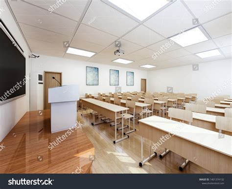 3d Renderingmodern School Classroom Design Stock Illustration 1401374132