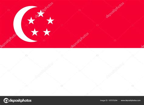 Bandera de Singapur. Símbolo del Día de la Independencia, souvenir sport ga vector, gráfico ...