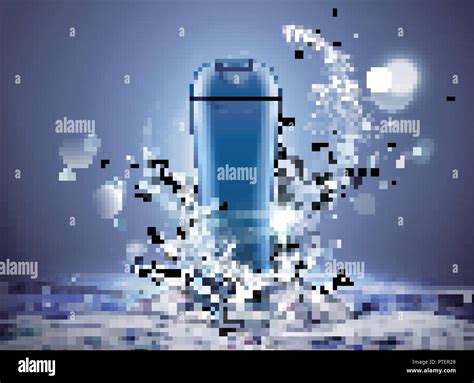 Blank skincare product with swirling water effect in 3d illustration ...