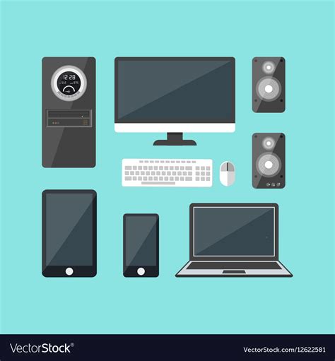 Cartoon electronic devices set Royalty Free Vector Image