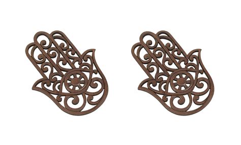 SET OF 2 Hand Carved Wooden Hamsa Wall Hangings Plaques Symbol of Protection $54.99 - PicClick