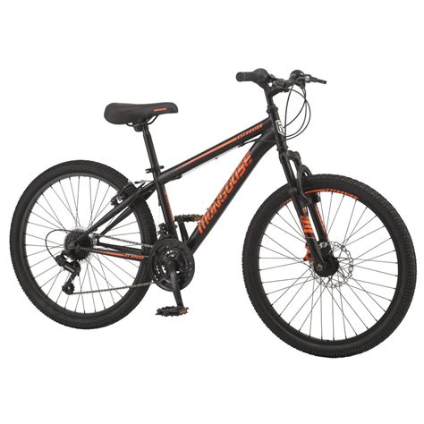 Mongoose Excursion mountain bike, 24 inch wheel, 21 speeds, boys frame, black / orange - Walmart ...