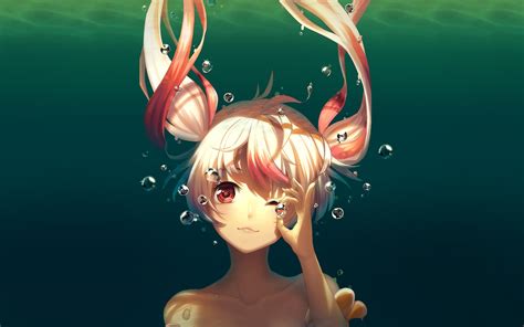 Wallpaper Illustration Anime Water Underwater Bubbles Bikini | The Best ...