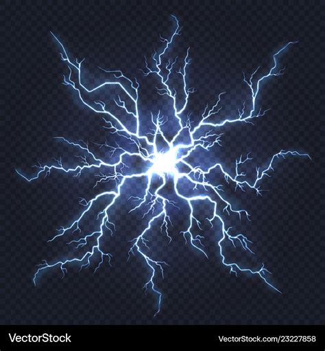 Lightning thunder flash electricity spark strike Vector Image