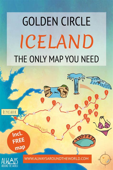 The COMPLETE route guide of the Golden Circle in Iceland | Iceland map ...