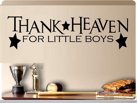 Thank Heaven for little boys Quote Vinyl Decal letters words