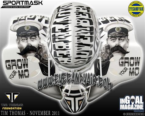 Tim Thomas GROW YOUR MO Moustache Mask Airbrushed by Steve Nash EYECANDYAIR