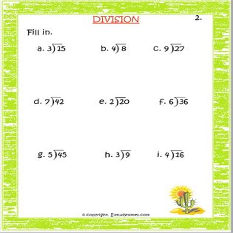 Maths Long Division Worksheet 2 Grade 2 - EStudyNotes