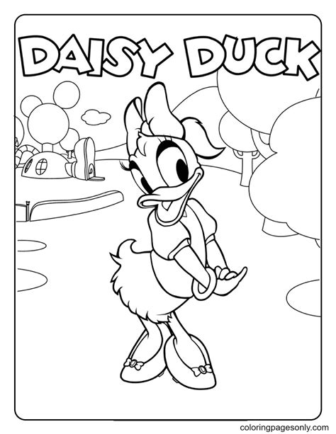 Daisy Duck Beautiful Coloring Page - Free Printable Coloring Pages