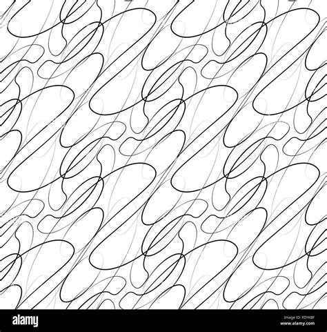 Abstract seamless background / pattern with squiggly lines. Monochrome ...