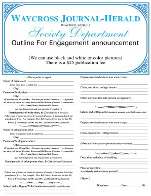 Engagement Announcement.eps - Waycross Journal-Herald - Fill and Sign ...