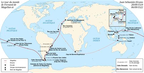 Monde - Tour du Monde de Magellan • Carte • PopulationData.net