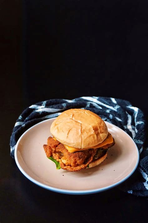 Crispy Breaded Chicken Burger with Lemon Garlic Aioli Recipe