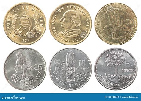 Guatemala coins full set stock photo. Image of bartolome - 157988612