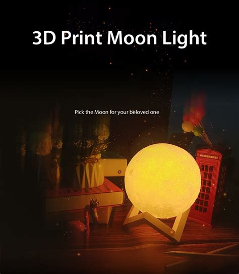 Luna Moon lamp Rechargeable, Wooden Mount – RadWish