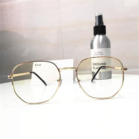 CLEAR TRANSPARENT METALLIC FRAME SQUARE GEOMETRIC GLASSES – itGirl Shop