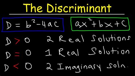 How To Determine The Discriminant of a Quadratic Equation - YouTube ...