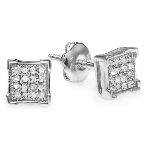 Dazzlingrock Collection - Dazzlingrock Collection 0.06 Carat (ctw) White Diamond V Prong Square ...