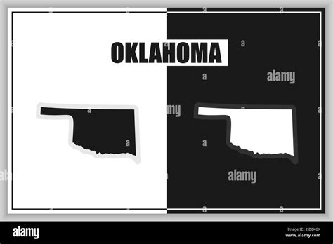 Flat style map of State of Oklahoma, USA. Oklahoma outline. Vector ...