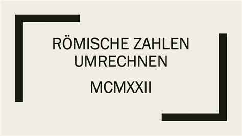 Römische Zahlen umrechnen (übersetzen) - Rechnerli.ch