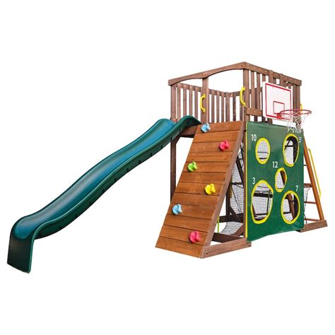 KidKraft All-in-One Sports Adventure Playset Residential Wood Playset ...