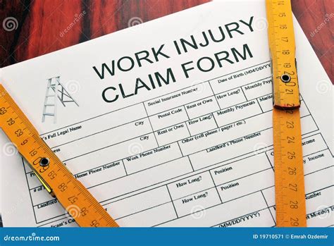 Work Injury Claim Form Stock Image - Image: 19710571