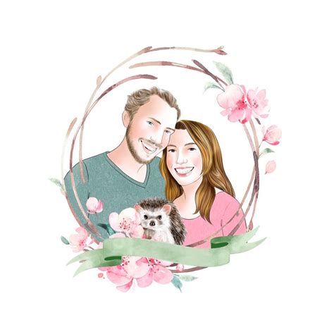 Pets and Family Portrait Digital Portrait Custom Family - Etsy