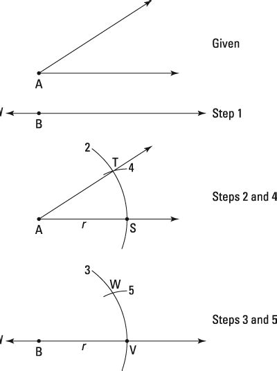 How to Copy an Angle Using a Compass - dummies