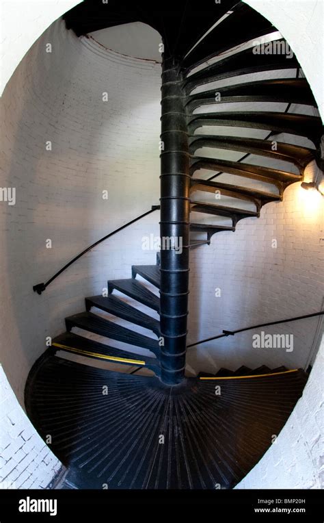 Interior view of spiral stair in Tybee Island Lighthouse, Savannah GA Stock Photo - Alamy