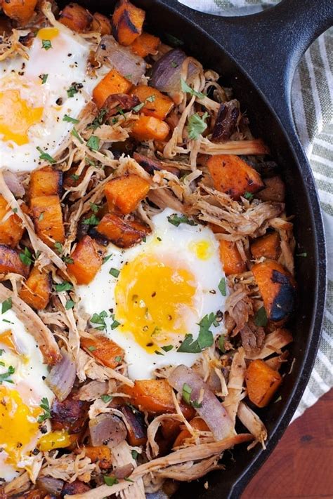 Pulled Pork Sweet Potato Hash with Eggs - 2teaspoons