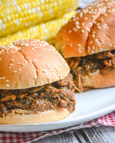 Slow Cooker Texas Style Barbecue Brisket Sandwiches - 4 Sons 'R' Us