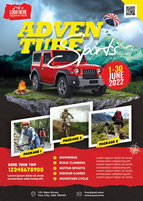 Adventure Tour Flyer PSD Template - PSD Zone